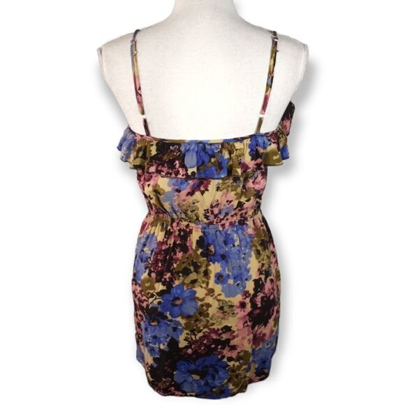 FULL TILT FLORAL PURPLE & CREAM RUFFLE DRESS SZ.M EUC - Picture 5 of 9